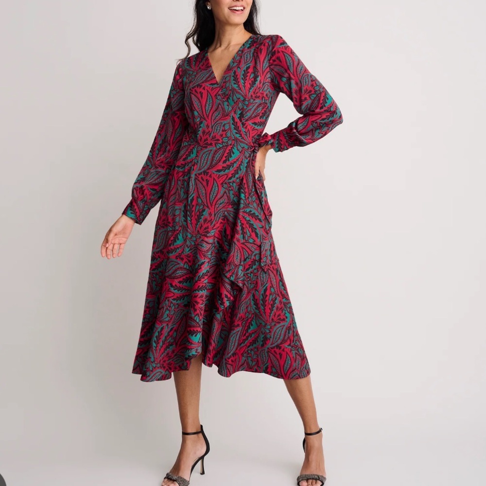 UNTUCKit for her Kayla Red Floral Wrap Dress Size 10. New with tag!